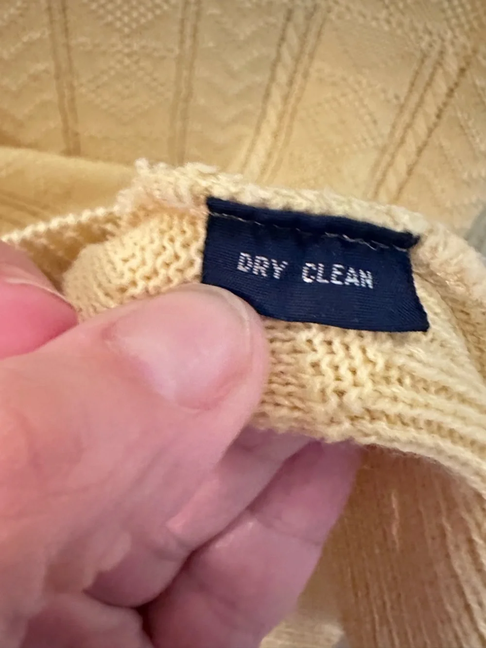 VTG M Polo Ralph Lauren Yellow Cable Knit Sweater 100% Cotton Crewneck Classic - Picture 7 of 12